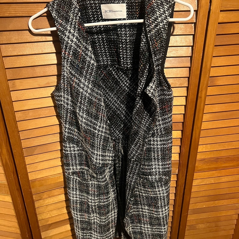 BCBGeneration Black and White Plaid Jumpsuit